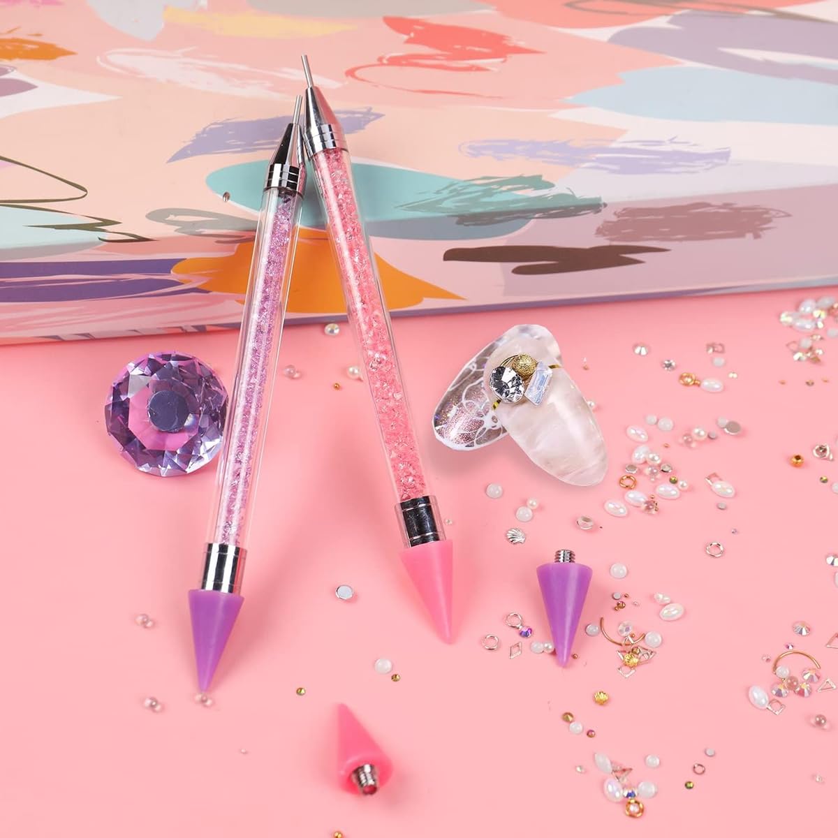 MAYCREATE 2pcs Nail Art Tools Rhinestone Pick Up Tool for Diamond Painting Nail Art Dual Head Rhinestones Pick Up Pen with 2 Extra Nibs Nail Dotting Pen Picker Pen for DIY MAYCREATE 2pcs Nail Art Tools Rhinestone Pick Up Tool for Diamond Painting Nail Art Dual Head Rhinestones Pick Up Pen with 2 Extra Nibs Nail Dotting Pen Picker Pen for DIY